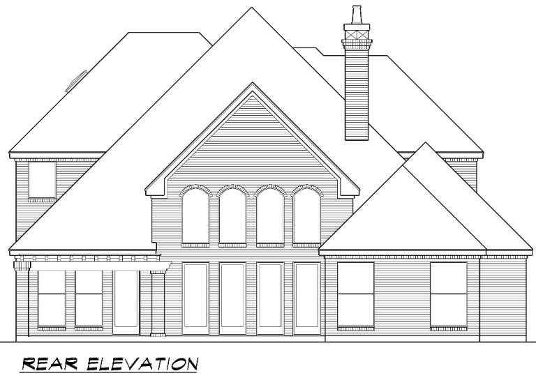 European House Plan #5445-00193 Elevation Photo