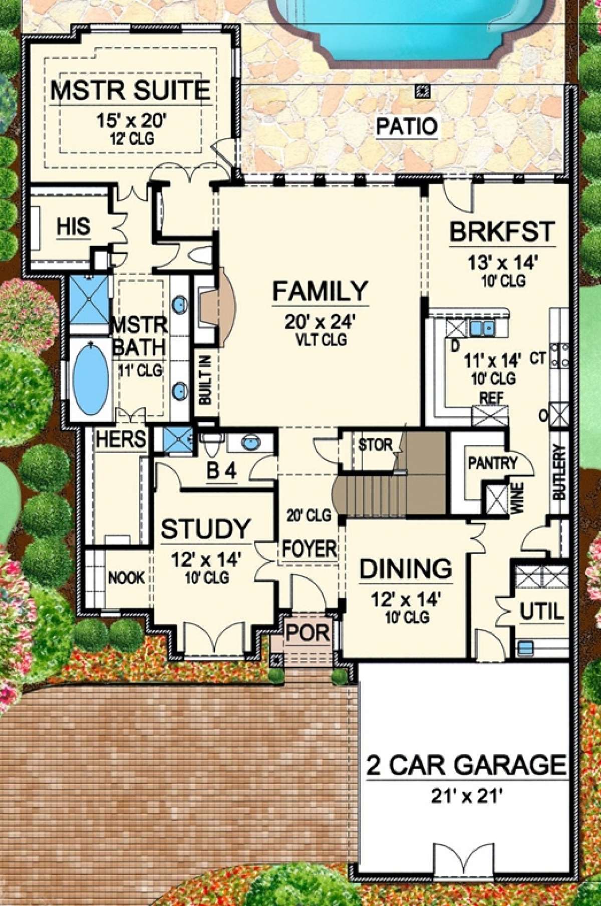 Floorplan 1 for House Plan #5445-00193