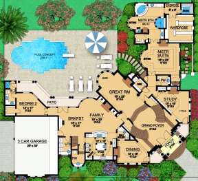 Floorplan 1 for House Plan #5445-00196