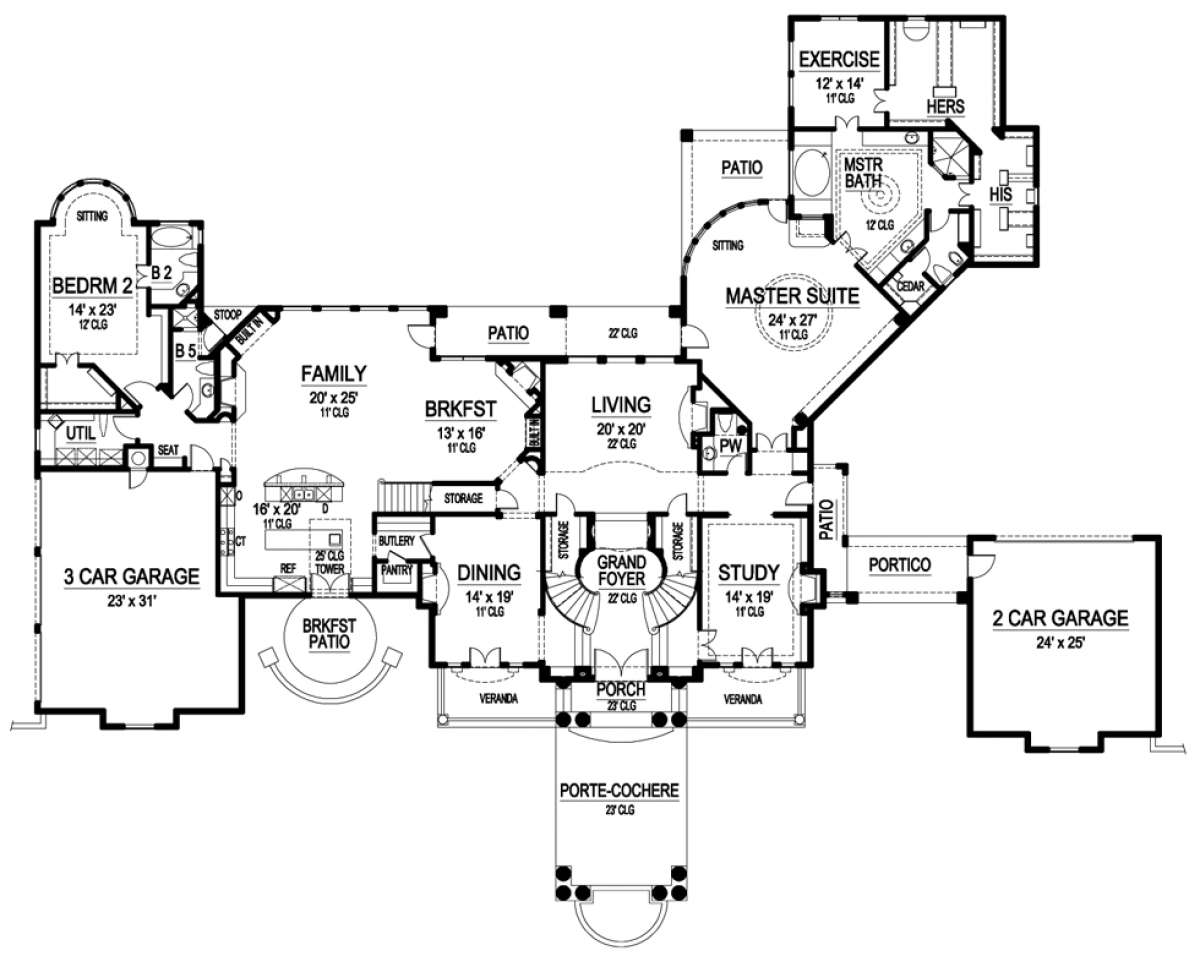 Floorplan 1 for House Plan #5445-00197