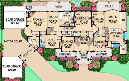 Floorplan 1 for House Plan #5445-00198