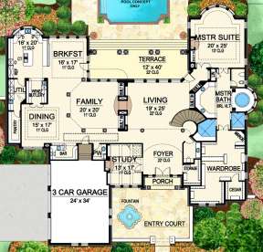 Floorplan 1 for House Plan #5445-00200