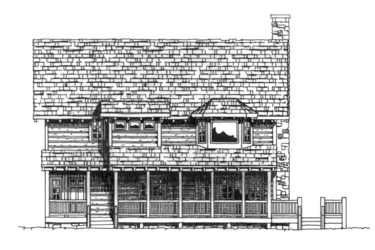 Cabin House Plan #1907-00014 Elevation Photo