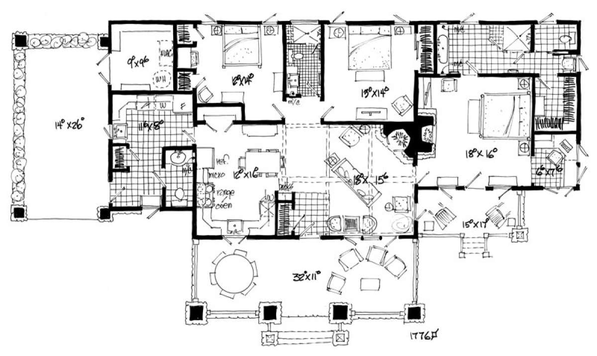 Floorplan 1 for House Plan #1907-00015