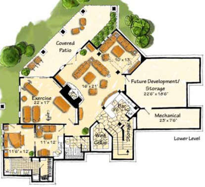 Basement Floor Plan for House Plan #1907-00016