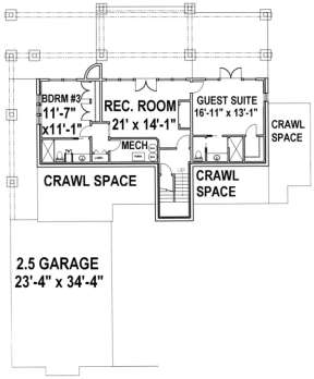 Basement Floor for House Plan #039-00325