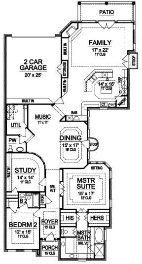 Floorplan 1 for House Plan #5445-00203