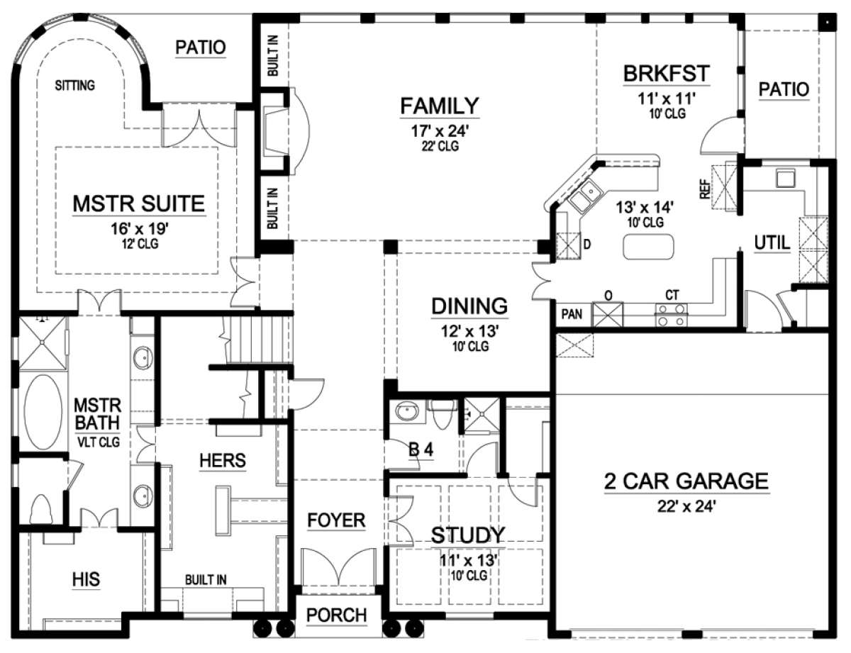 Floorplan 1 for House Plan #5445-00204
