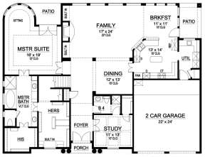 Floorplan 1 for House Plan #5445-00204