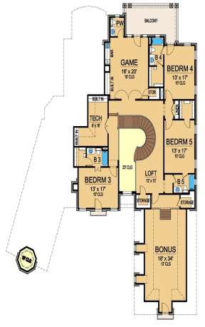 Floorplan 2 for House Plan #5445-00205