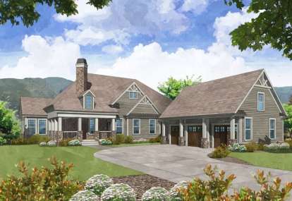 Lake Front House Plan #5458-00062 Elevation Photo