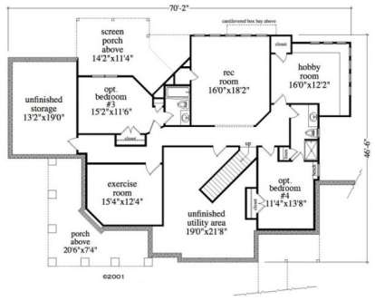 Basement Floor Plan for House Plan #5458-00062
