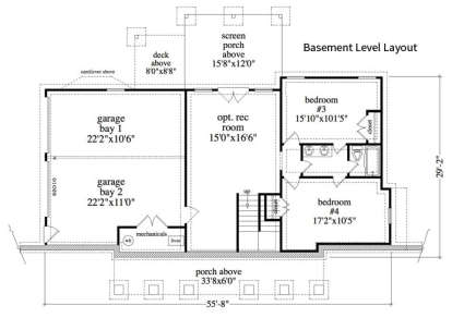 Basement Floor Plan for House Plan #957-00064