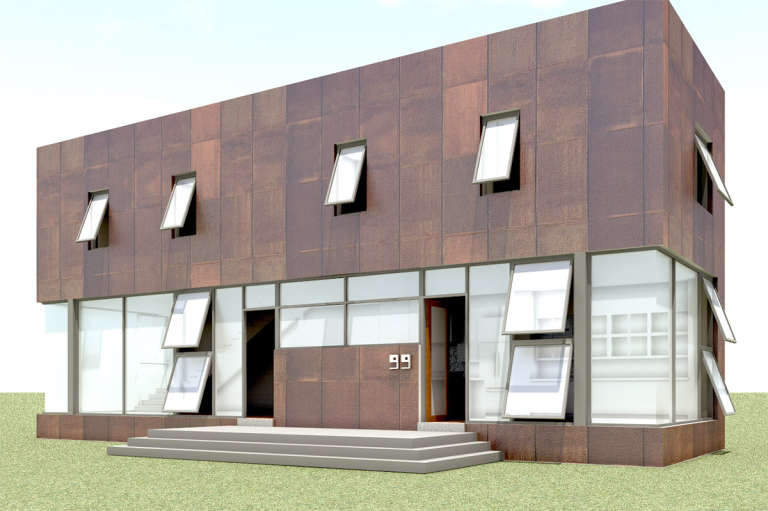 Narrow Lot House Plan #028-00102 Elevation Photo