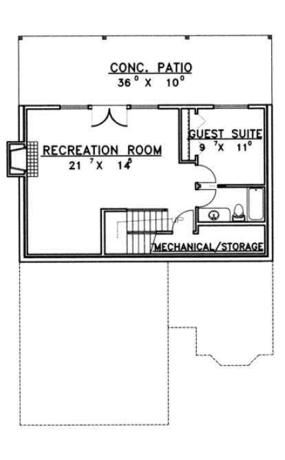 Basement Floor for House Plan #039-00326