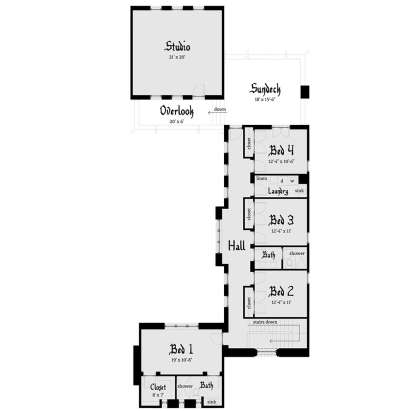 Second Floor for House Plan #028-00103