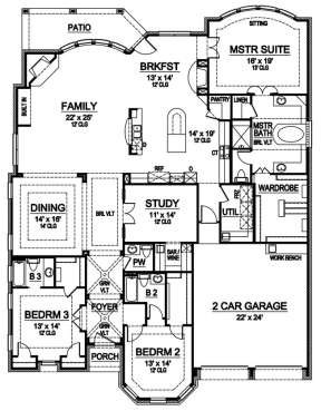 Floorplan 1 for House Plan #5445-00210