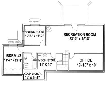 Basement Floor for House Plan #039-00327