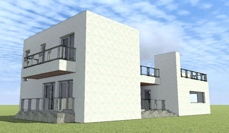 Modern House Plan #028-00108 Elevation Photo