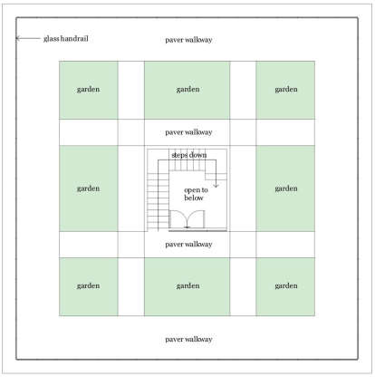 Rooftop Garden for House Plan #028-00109