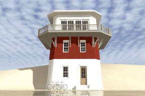 Coastal House Plan #028-00111 Elevation Photo