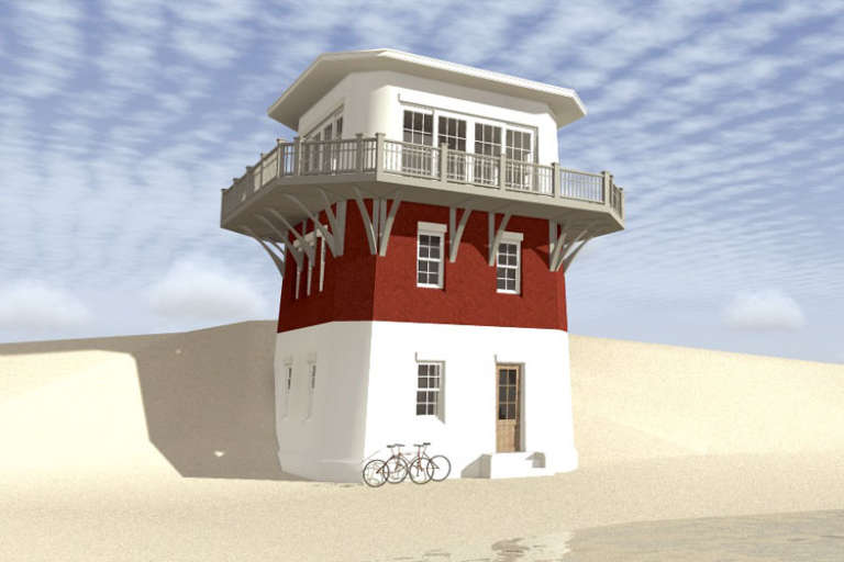 Coastal House Plan #028-00111 Elevation Photo