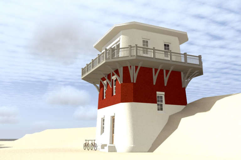 Coastal House Plan #028-00111 Elevation Photo