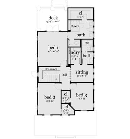 Second Floor for House Plan #028-00113