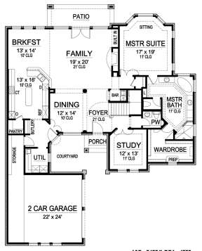Floorplan 1 for House Plan #5445-00213