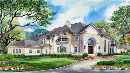 Luxury House Plan #5445-00215 Elevation Photo