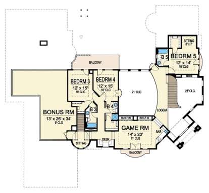 Floorplan 2 for House Plan #5445-00215