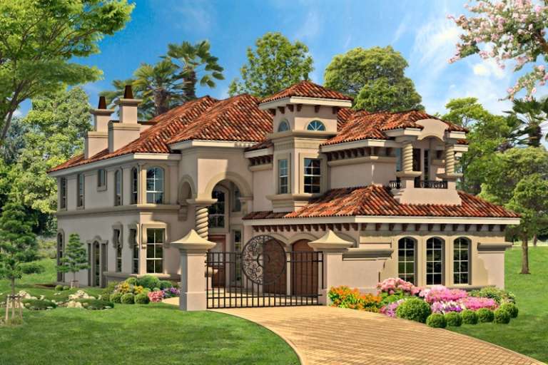 Luxury House Plan #5445-00217 Elevation Photo
