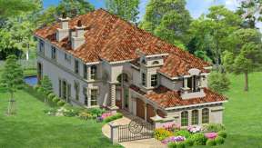 Luxury House Plan #5445-00217 Elevation Photo