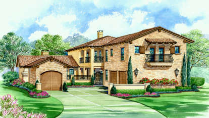 Mediterranean House Plan #5445-00218 Elevation Photo