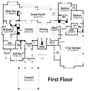 Floorplan 1 for House Plan #9401-00085