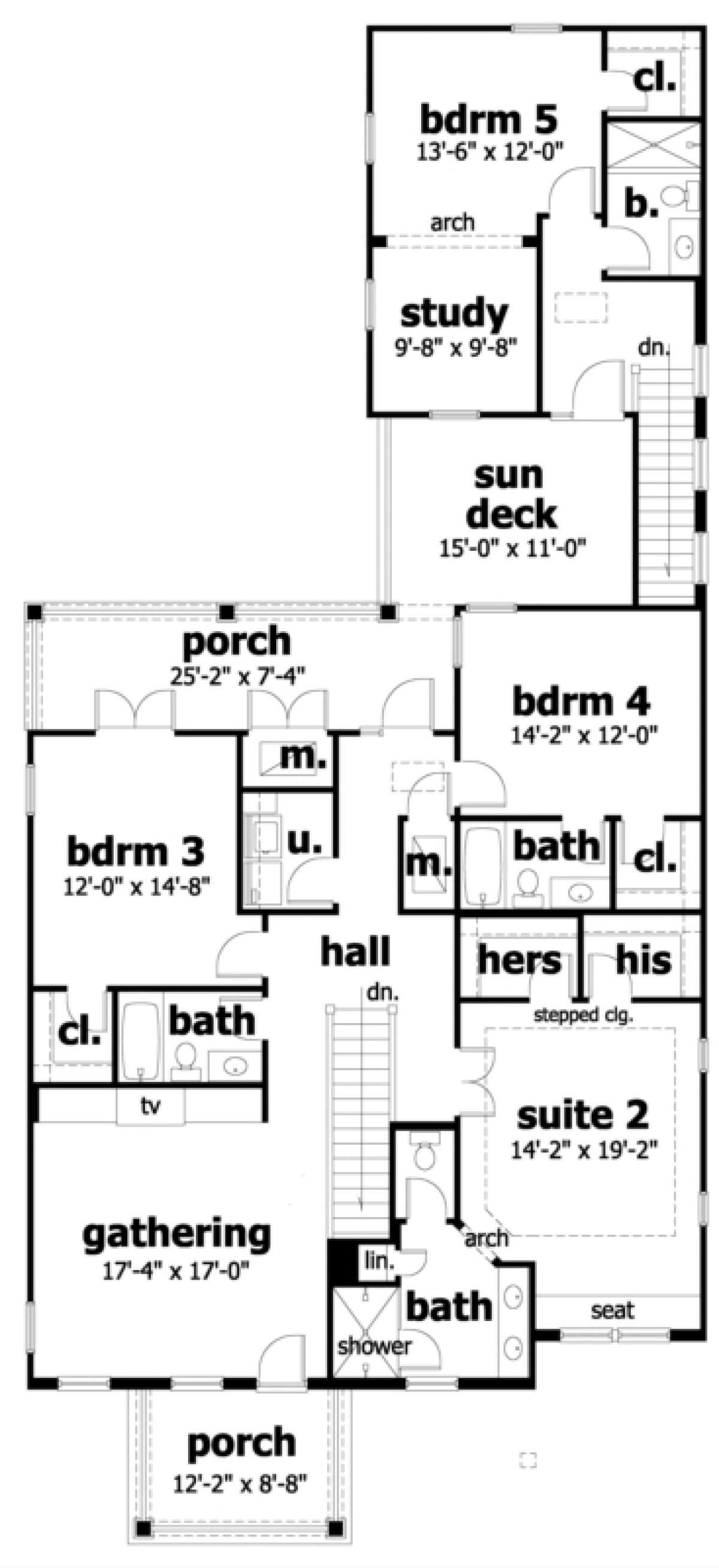 Second Floor for House Plan #028-00015