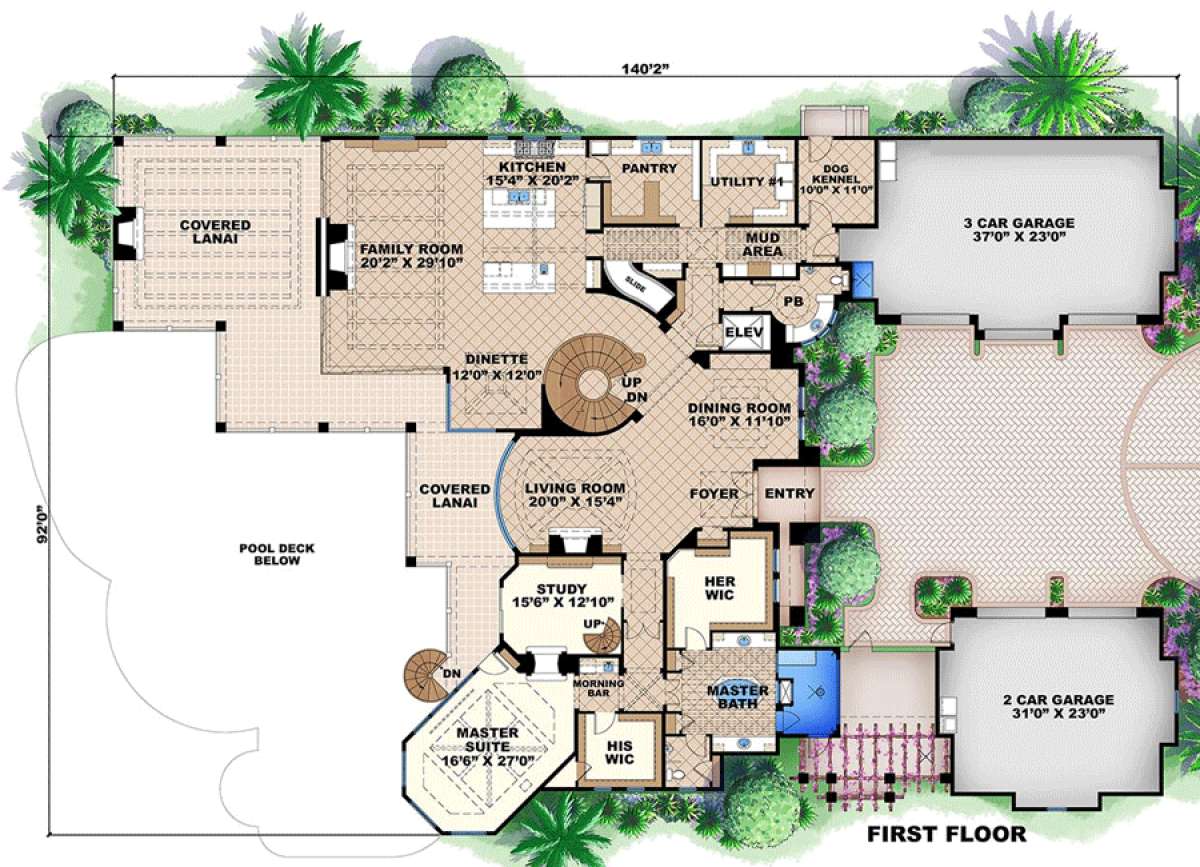 Luxury Plan 11,672 Square Feet, 6-7 Bedrooms, Bathrooms