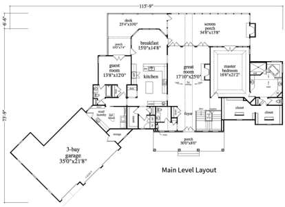 Floorplan 1 for House Plan #5458-00066