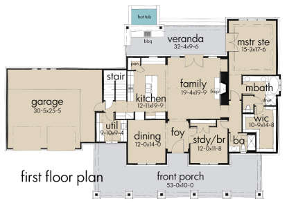Floorplan 1 for House Plan #9401-00088