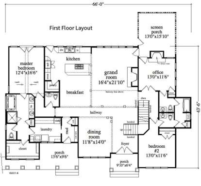 Floorplan 1 for House Plan #5458-00067