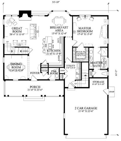 Floorplan 1 for House Plan #7922-00224