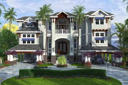 4 Bed, 4 Bath, 6189 Square Foot House Plan - #1018-00209