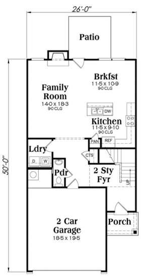 Main Floor for House Plan #009-00227