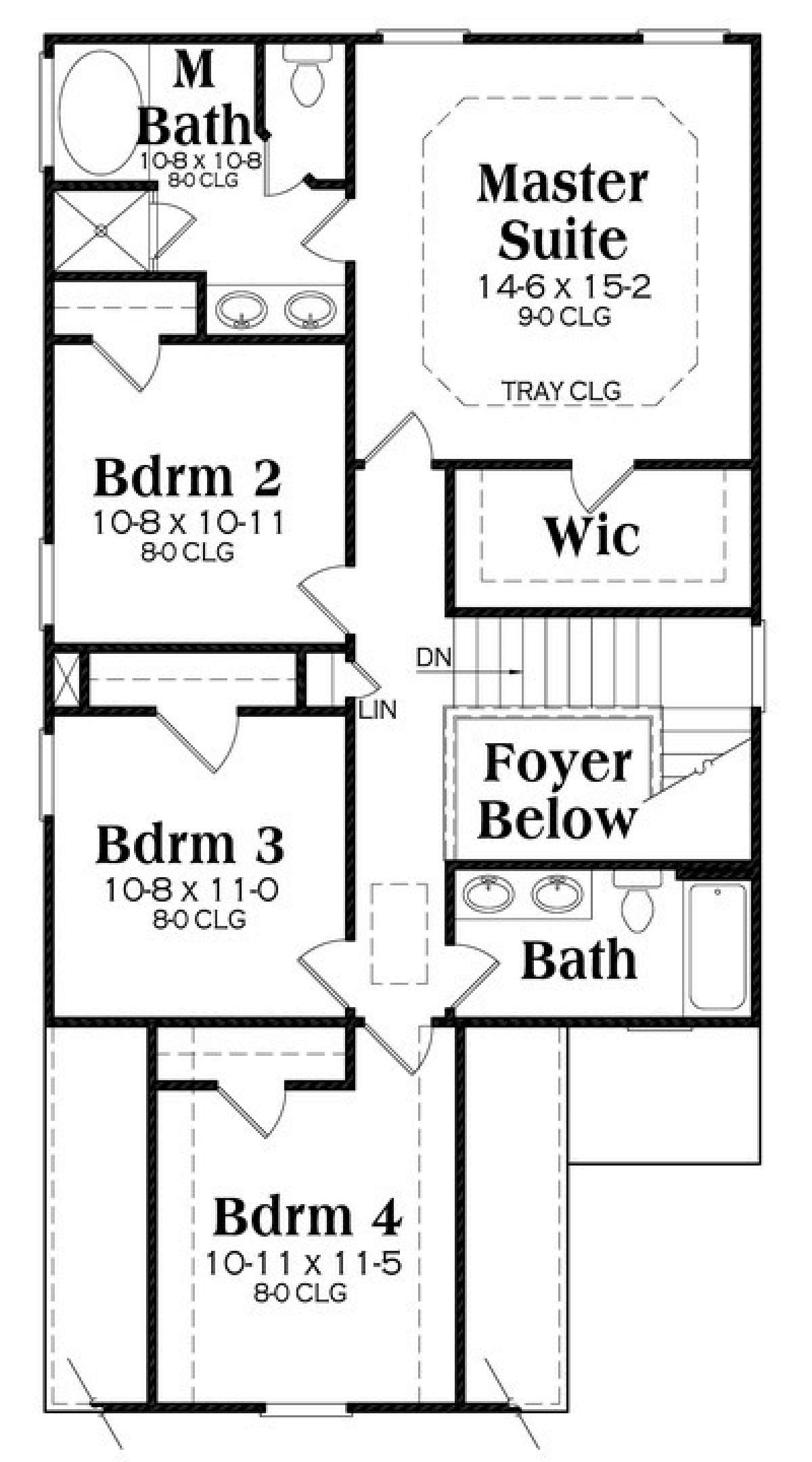 Second Floor for House Plan #009-00227