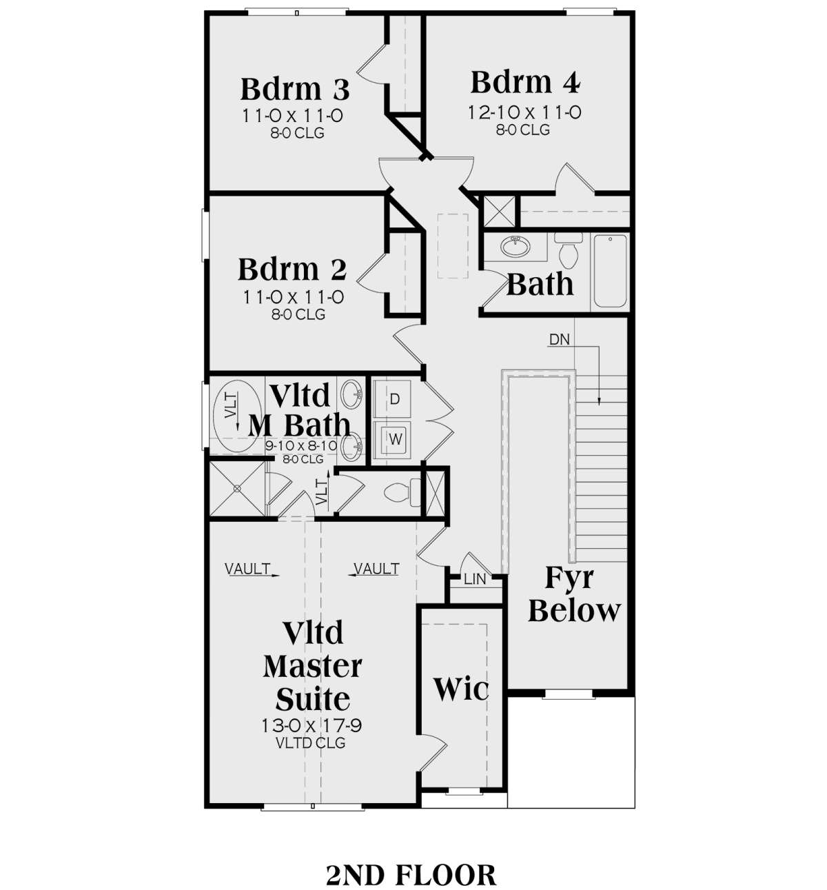 Second Floor for House Plan #009-00229