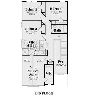 Second Floor for House Plan #009-00229