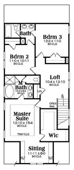 Second Floor for House Plan #009-00230