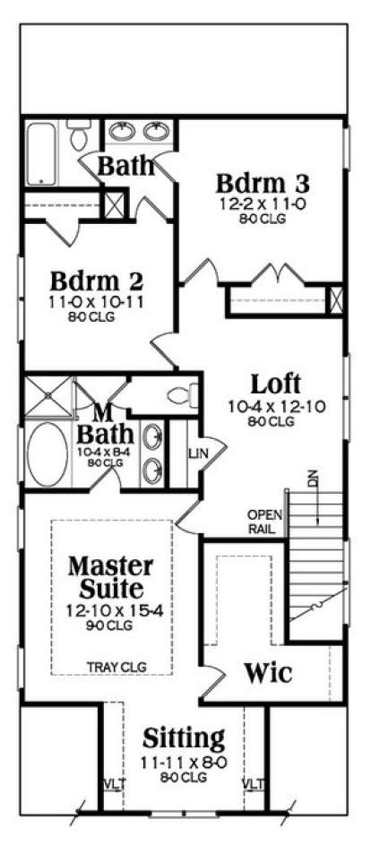 Second Floor for House Plan #009-00230