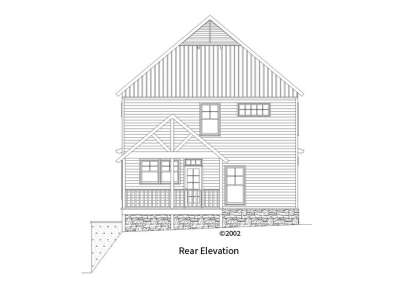 Mountain Rustic House Plan #5458-00069 Elevation Photo