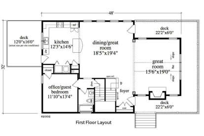 Floorplan 1 for House Plan #5458-00069